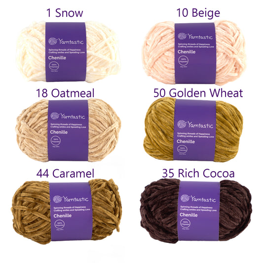 Chenille Velvet Yarn – Soft Plush Yarn for Crochet & Knitting (50g / 80m)