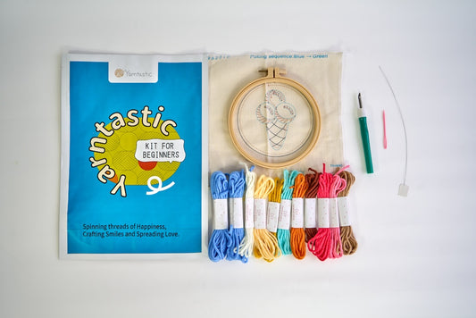 Punch Needle Kit for Beginners – Ice Cream (15cm Hoop)