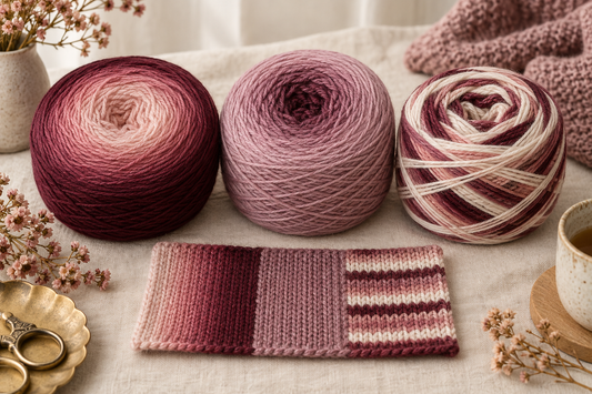Gradient vs Ombre vs Self-Striping Yarn: What’s the Difference?