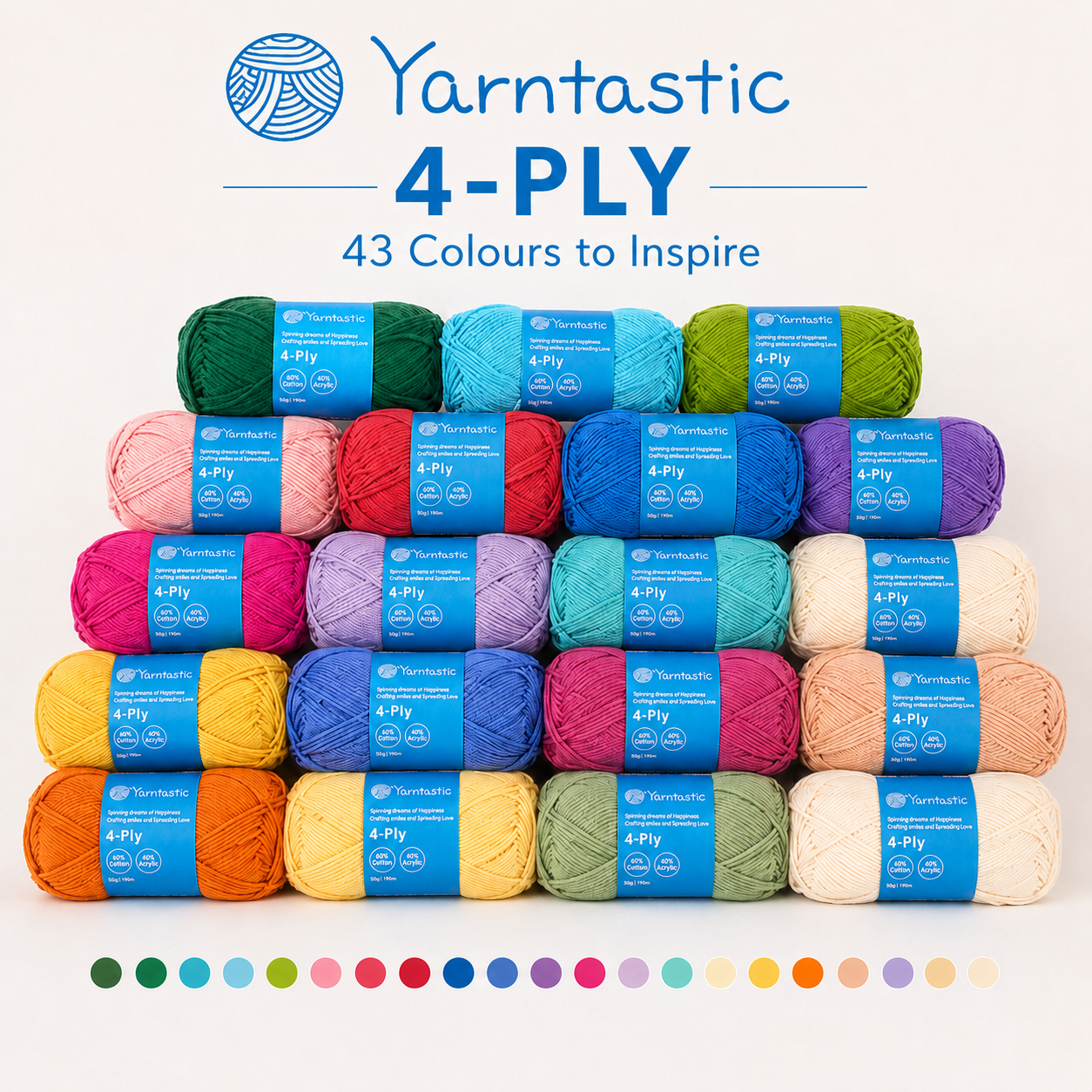 4-Ply Cotton-Acrylic Blended Yarn (Milk Cotton)