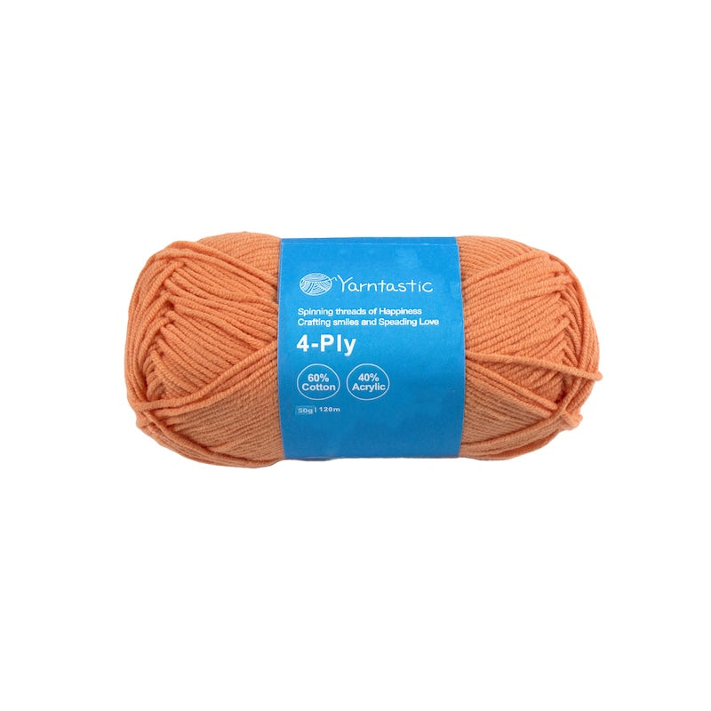 4-Ply Cotton-Acrylic Blended Yarn - Milk Cotton (50g)