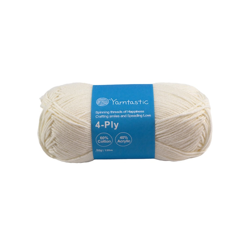 4-Ply Cotton-Acrylic Blended Yarn - Milk Cotton (50g)