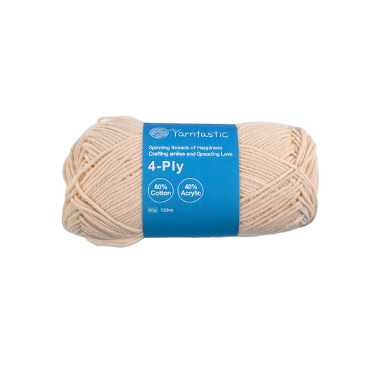 4-Ply Cotton-Acrylic Blended Yarn - Milk Cotton (50g)