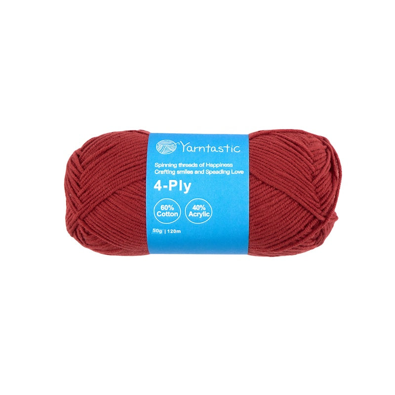 4-Ply Cotton-Acrylic Blended Yarn - Milk Cotton (50g)