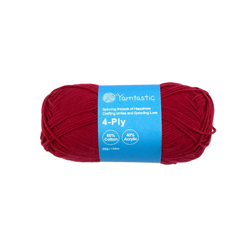 4-Ply Cotton-Acrylic Blended Yarn - Milk Cotton (50g)