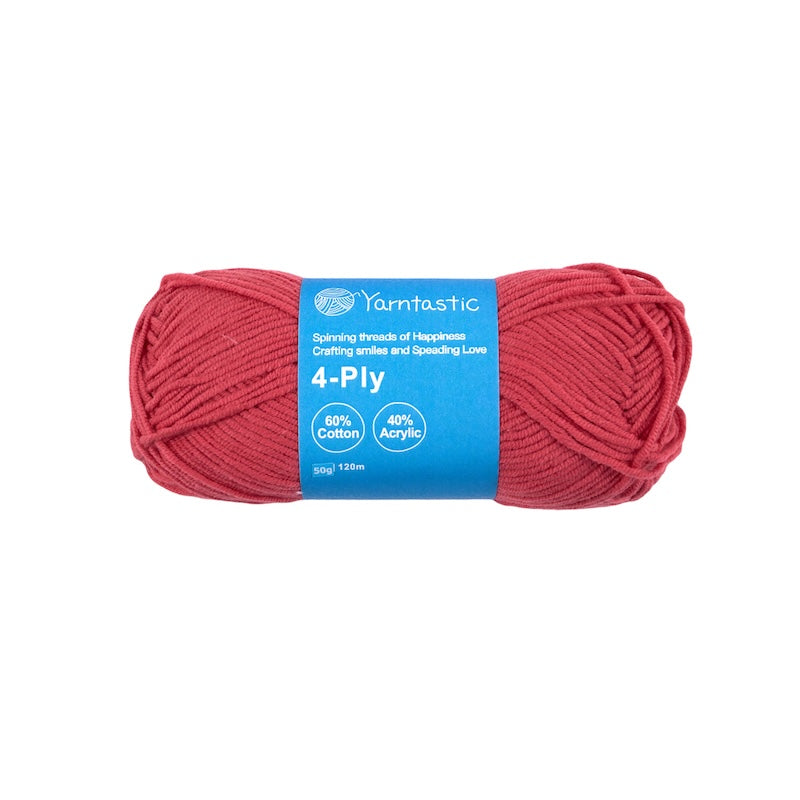 4-Ply Cotton-Acrylic Blended Yarn - Milk Cotton (50g)
