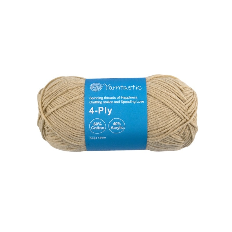 4-Ply Cotton-Acrylic Blended Yarn - Milk Cotton (50g)