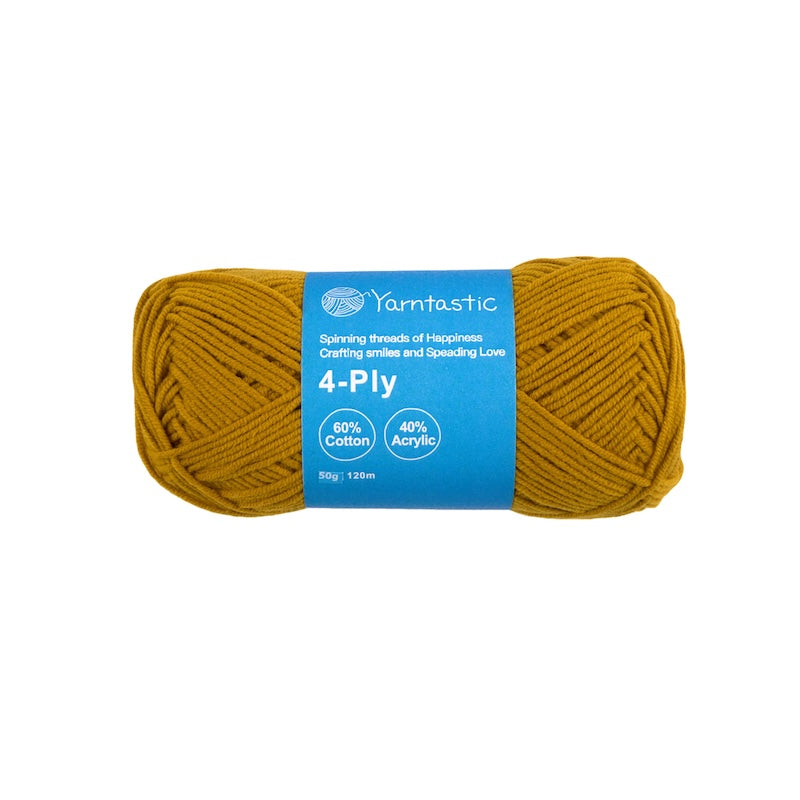 4-Ply Cotton-Acrylic Blended Yarn - Milk Cotton (50g)