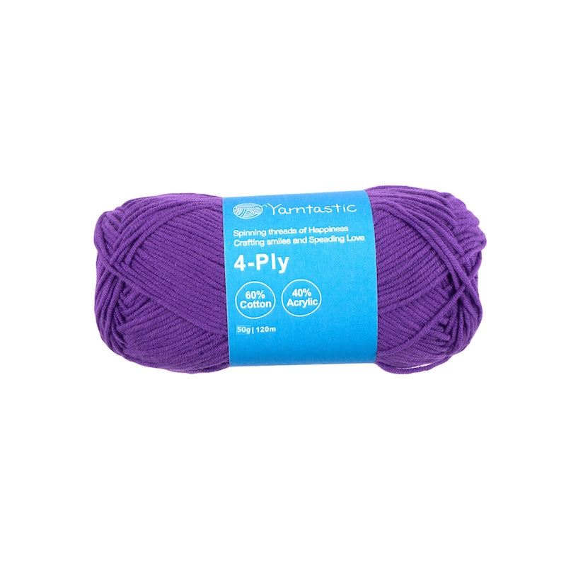 4-Ply Cotton-Acrylic Blended Yarn - Milk Cotton (50g)