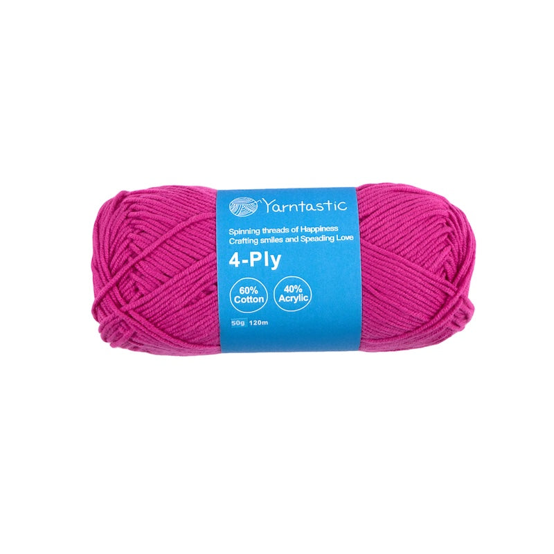 4-Ply Cotton-Acrylic Blended Yarn - Milk Cotton (50g)