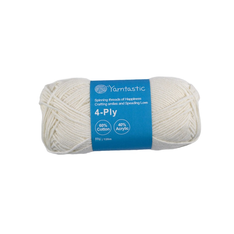 4-Ply Cotton-Acrylic Blended Yarn - Milk Cotton (50g)