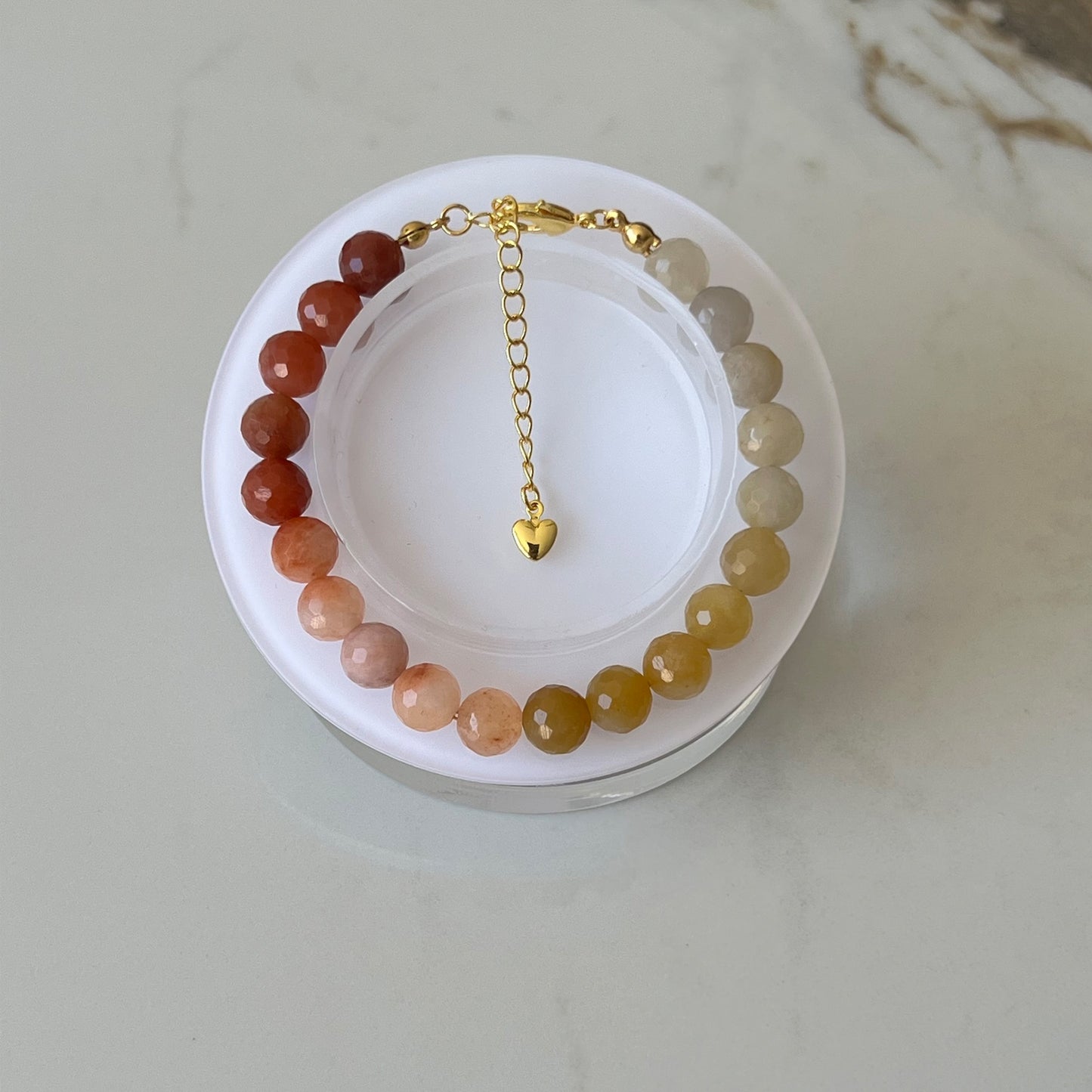 Gradient Rutilated Quartz Adjustable Bracelet - Promote creativity, spiritual awakening and manifestation; Fit for wrist size 16 to 20cm