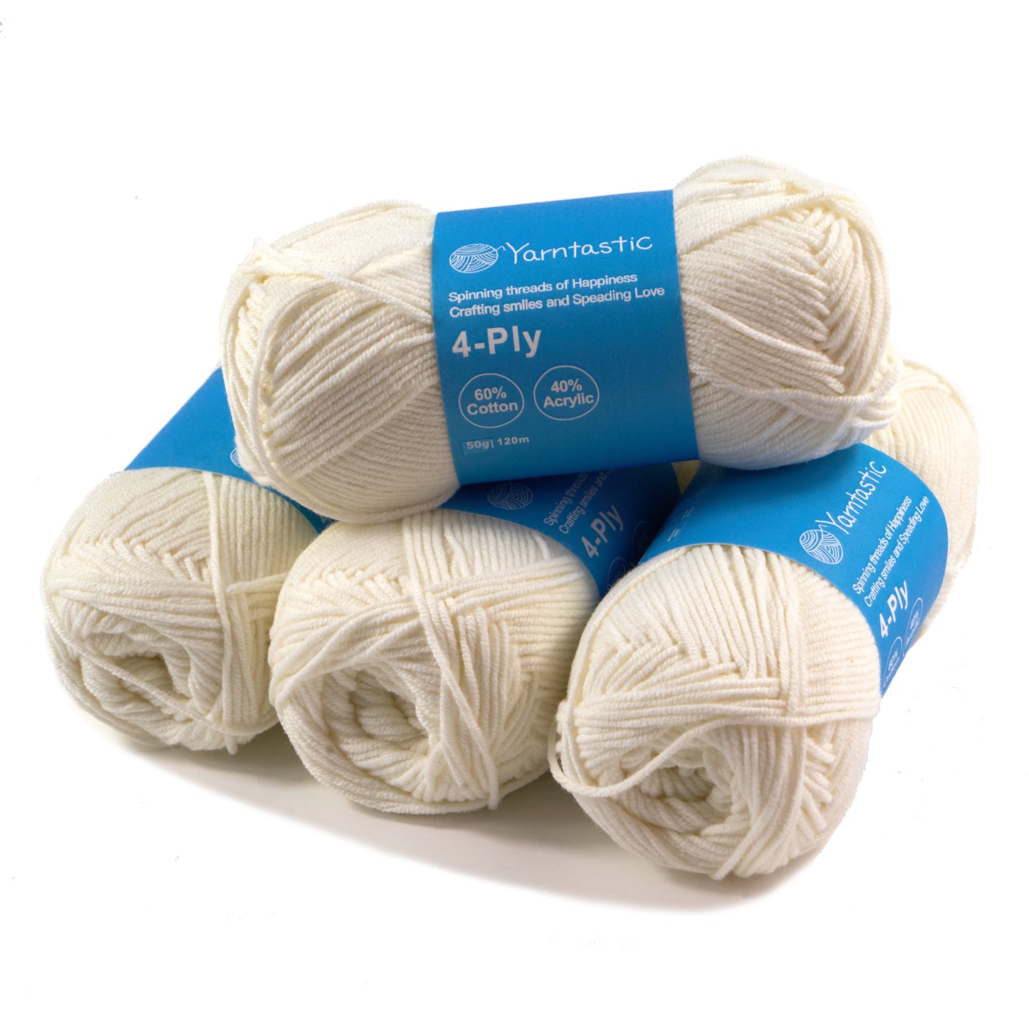 4 Ply Cotton Acrylic Blended Yarn (@50g) (aka. Milk Cotton)