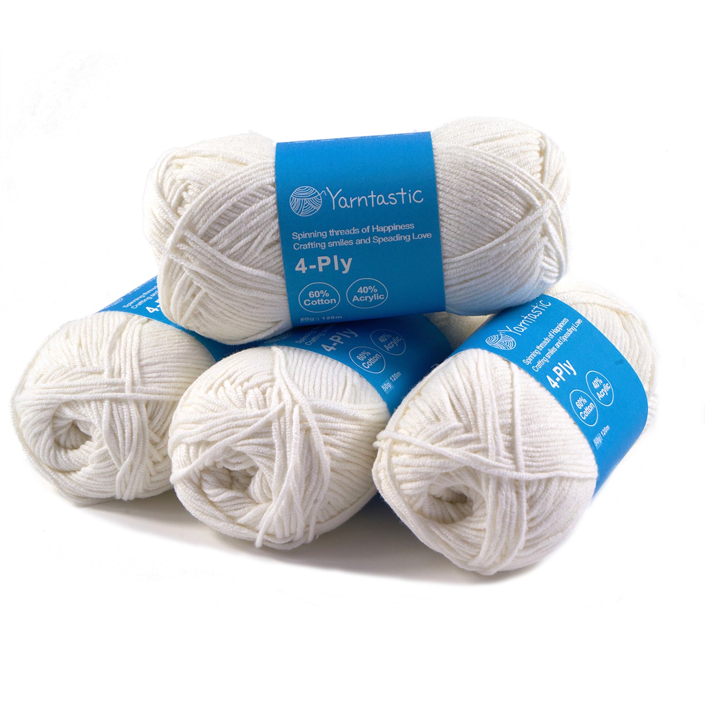 4 Ply Cotton Acrylic Blended Yarn (@50g) (aka. Milk Cotton)