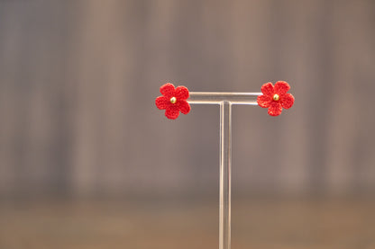 Yarntastic Handmade Micro-crochet 14K Gold Filled Colorful Stud Earrings - Little Daisy