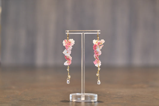 Yarntastic Handmade Micro-crochet 14K Gold Filled Dangle Earrings - Cherry Blossoms