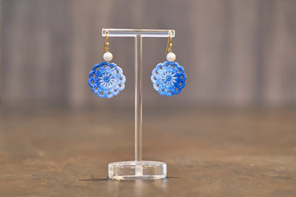 Yarntastic Handmade Micro-crochet 14K Gold Filled Dangle Hoop Earrings