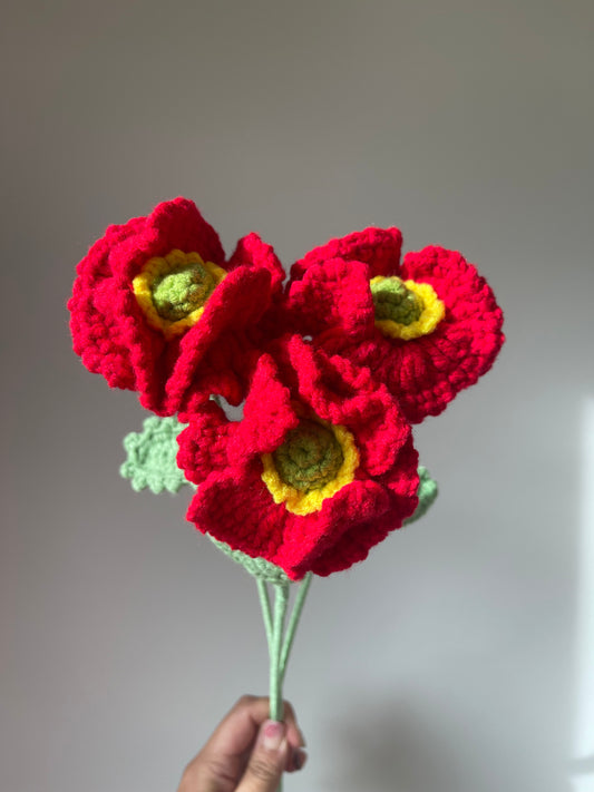 Yarntastic Long-lasting Flower Bouquet - Poppy