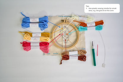 Punch Needle Kit for Beginners – Ice Cream (15cm Hoop)
